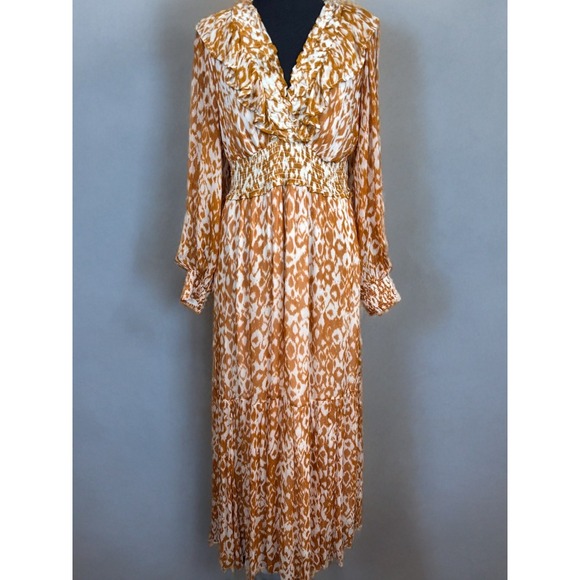 By Anthropologie Dresses & Skirts - By Anthropologie The Odetta Abstract Print Maxi Smocked Waist Boho Cottagecore M